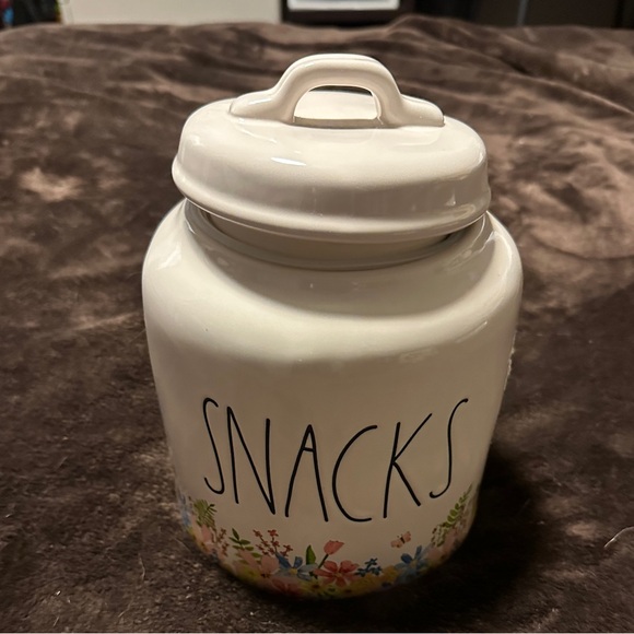 Rae Dunn Snacks Canister with Flowers - Picture 1 of 5